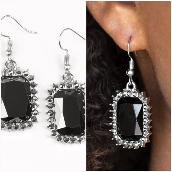paparazzi Jewelry - DOWNTOWN DAPPER BLACK EARRINGS paparazzi Jewelry - DOWNTOWN DAPPER BLACK EARRINGS
